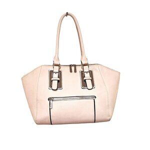 Charming Charlie Purse Womens White Satchel Double Handles and Zippers